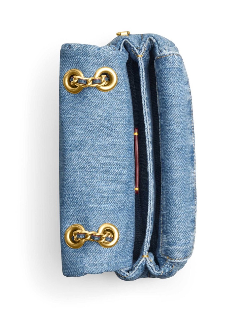Coach Quilted Denim Crossbody with Gold Chain - Blue NWT Dust Bag Retail $475 - Picture 10 of 14